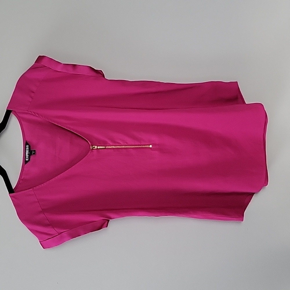 Express Zipper Dress Shirt Pink size xs